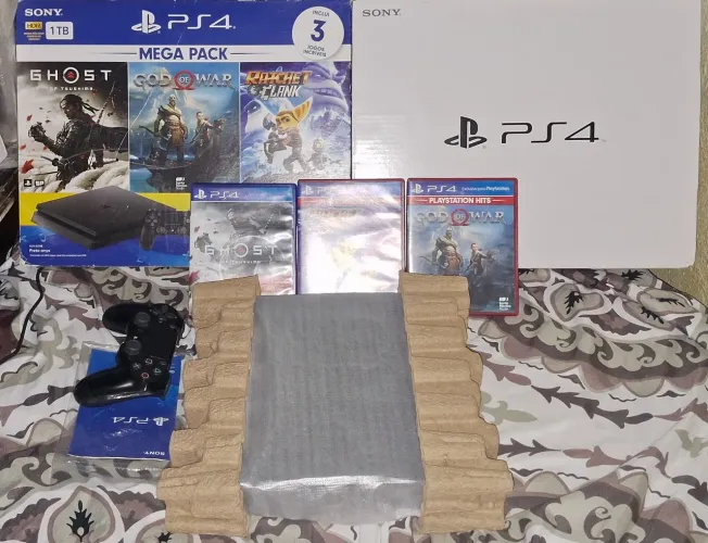 Ps4 slim 1 tb completo na caixa em 10 x no cartão
