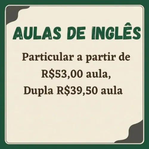 Aulas de inglês individuais ou em dupla