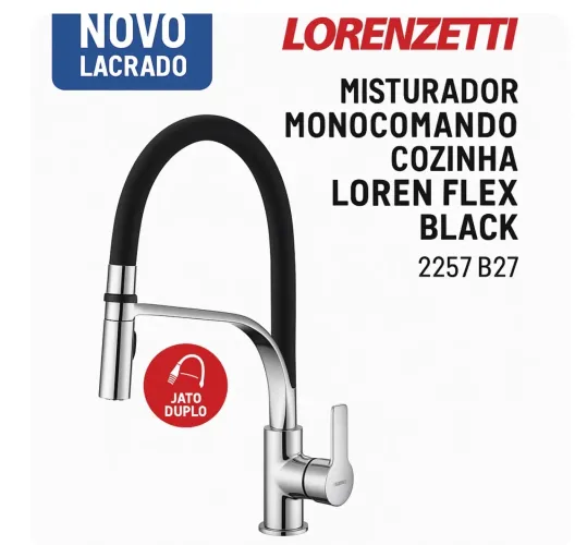 Misturador Lorenzetti Loren Flex Black - Novo Lacrado Original ?