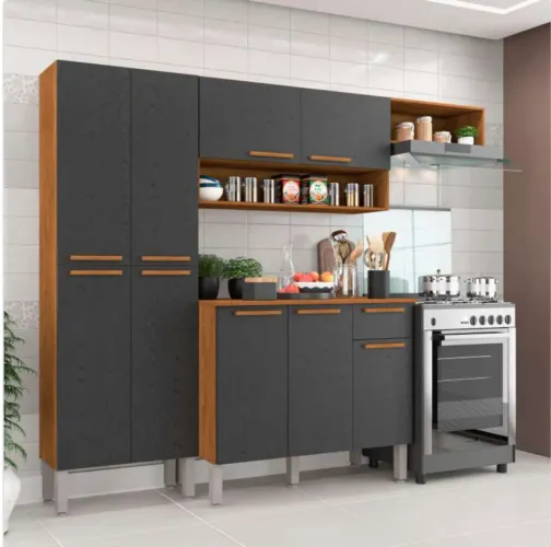 Cozinha Essenza 9 Portas com Nichos Funcionais