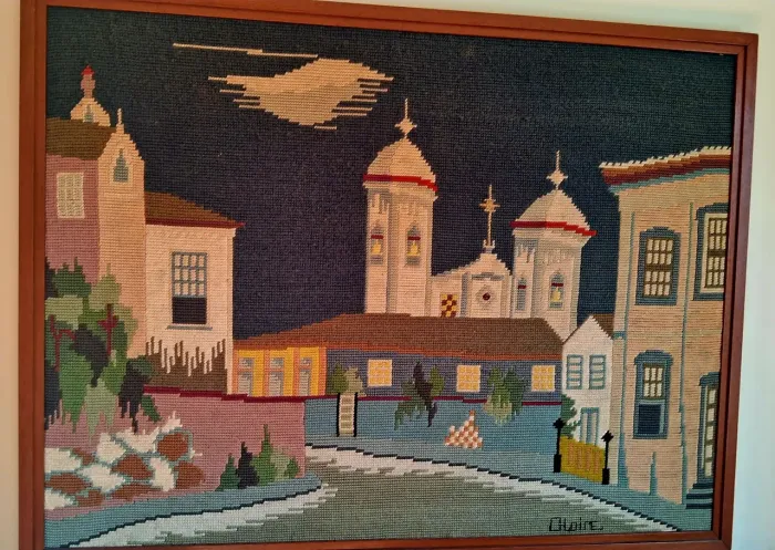 Antigo e Belíssimo Quadro em Tapeçaria grande somente para Retirada Savassi