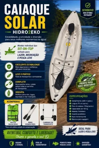 Caiaque Solar Hidro 2 Eko C/ Remo