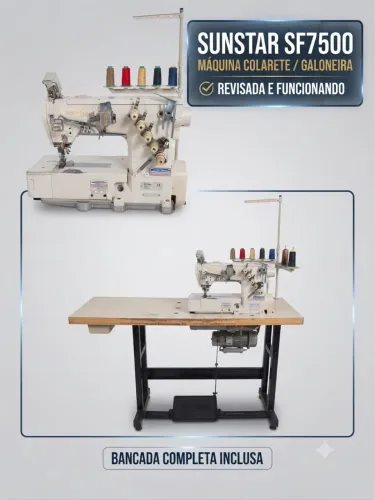 Máquina de costura colarete galoneira industrial