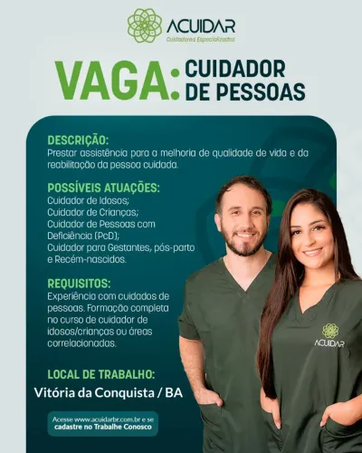 Vaga para cuidador de pessoas