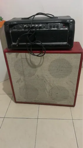 Amplificador meteoro + caixa de som 4x12