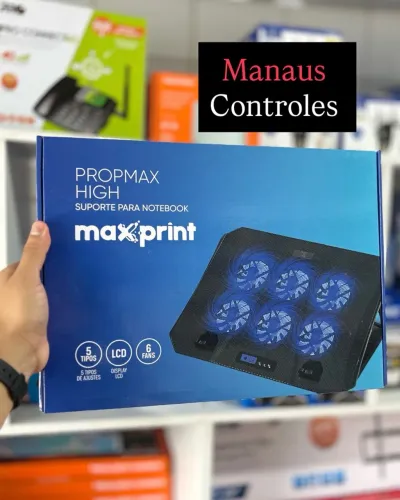 Suporte de Notebook MaxPrint Visor LCD 6 Hélices de Ventilação