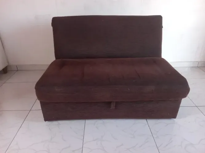 Sofá-Cama 2 Lugares Malu Reclinável - Tecido Suede | R$ 500,00