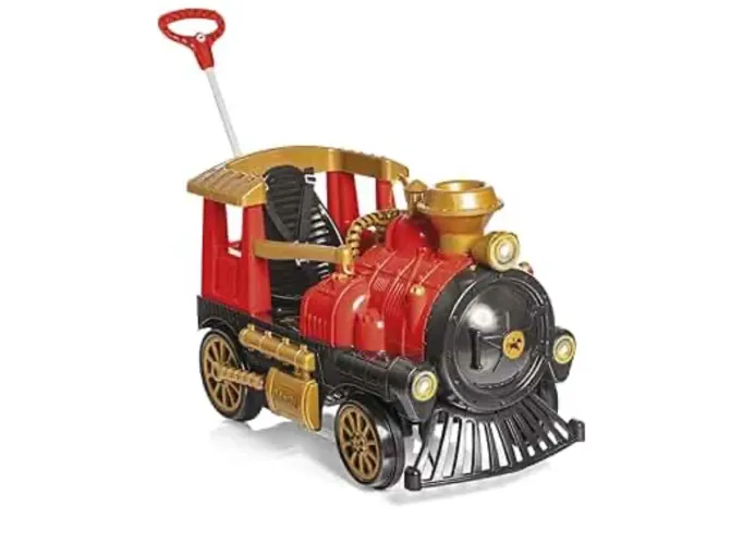 Carrinho de Passeio Tremzinho Locomotiva Vermelha a pedal com empurrador Calesita