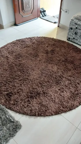 Tapete redondo pelo grosso