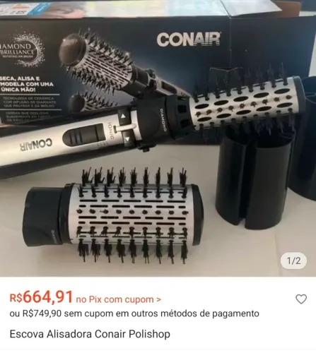 Escova Rotativa da Polishop Conair.  Foi usada 1 vez! 