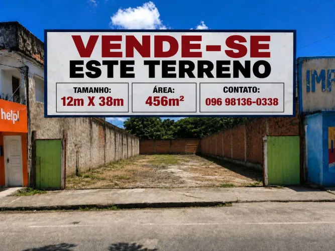 TERRENO TAMANHO 12m X 38 m