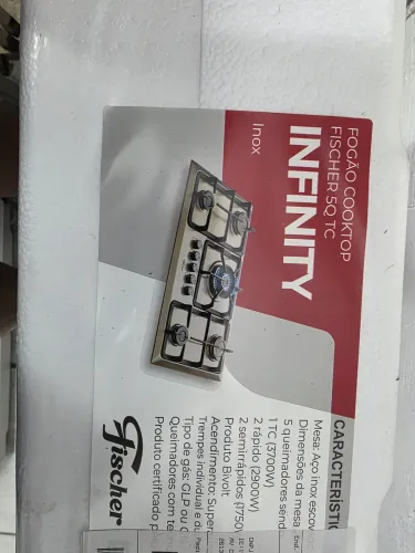 Fogão Cooktop Fischer 5 Queimadores TC Infinity Gás Mesa Aço inoxidável