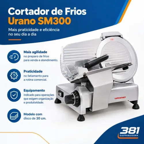 Cortador de Frios Urano SM300 30cm 220V