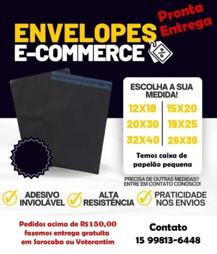 Envelope com Lacre Plástico Segurança Inviolável Cinza Embalagem Correio