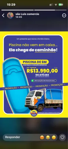 Piscina modelo Tapajos promoção