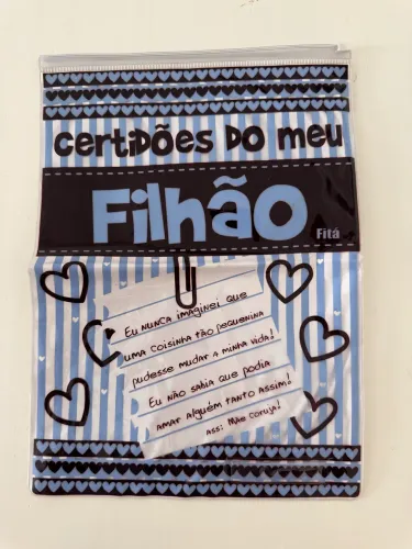 Porta documento filho, certidão de nascimento da Fitta