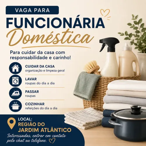 Vaga para funcionária doméstica 