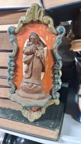 Escultura Religiosa Arte Sacra em Madeira cerca de 19 cm