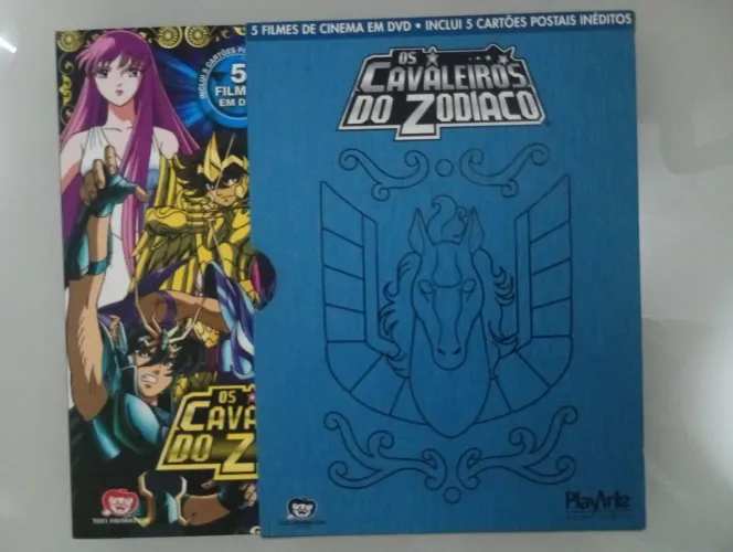 Os Cavaleiros do Zodíaco box13 Playarte - 5 filmes Saint Seiya + 5 Cards ArmadurasV2(Raro)