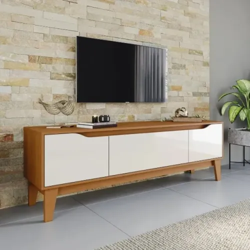 Rack para TV até 65" Off White 160cm 2 Portas e Basculante