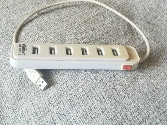 Hub USB Bright 7 Portas 2.0 Com Chave Geral On Off Entrada Fonte