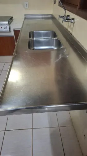 Pia inox cuba dupla