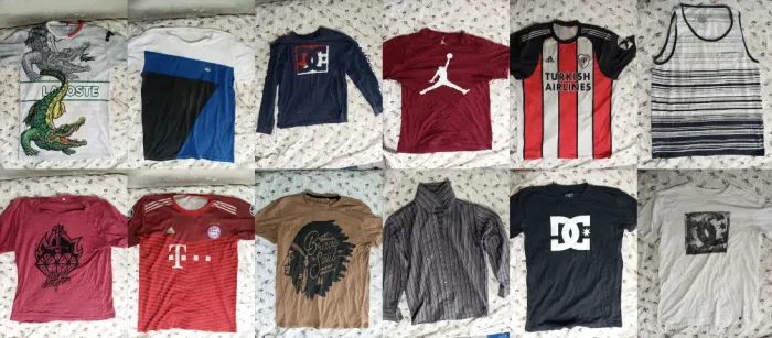 Kit Brechó com 86 artigos !! Camisas, Calças, Shorts, Agasalhos, Tenis