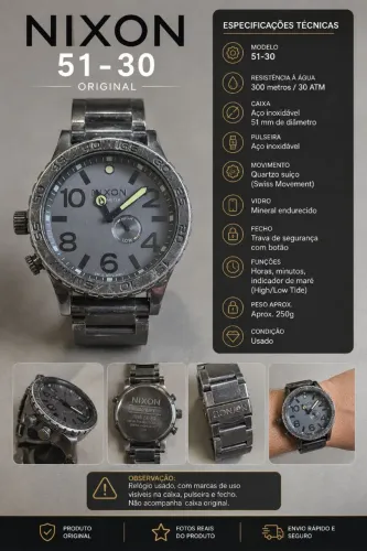 Nixon 51-30 Original Swiss Movement 300M - Usado