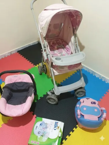 Desapego Kids: Kit Completo Bebê (Carrinho + Bebê Conforto + Esterilizador...