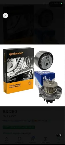 Kit correia dentada do Fiat Mobi 2017 a 2020