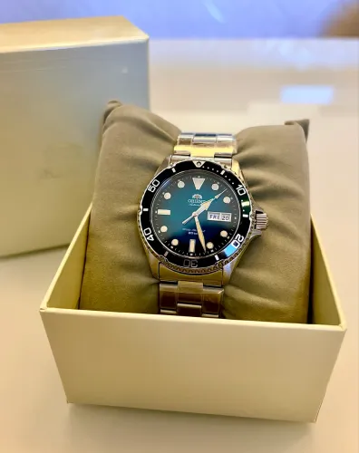 Relógio Orient Mako Automático JDM Safira 200m Verde Azul Novo
