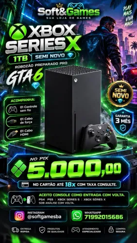 Xbox séries X 1TB aceito cartão com garantia loja física