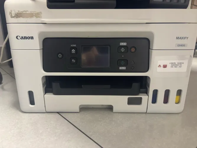 Impressora multifuncional cânon maxify GX 4010 com defeito no cartucho de manutenção