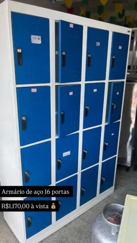 Armário de aço 16 portas