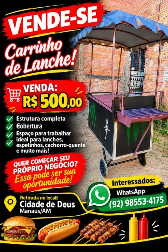 carrinho de lanche 400,00 vindo busca na cidade de deus 