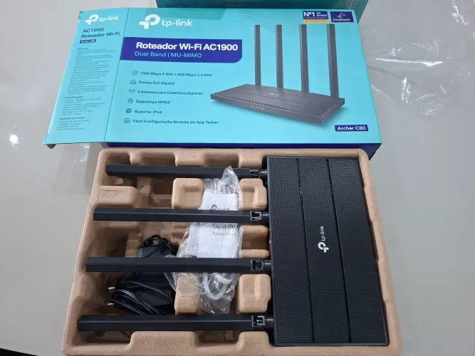 Kit Roteador wifi ac1900 archer c80 + extensor wifi mesh