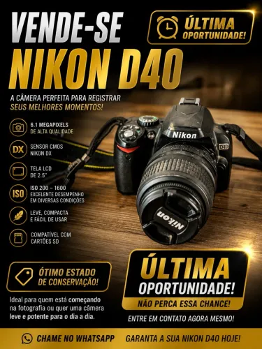 Oportunidade! Câmera Nikon D40 - Preço abaixo do mercado
