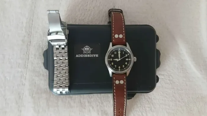 Relógio Addiesdive Flieger/Pilot 39 mm + Pulseira de Aço Extra - Novo