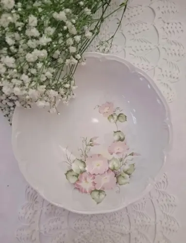 Tigela / saladeiral Vintage Porcelana Schmidt Floral