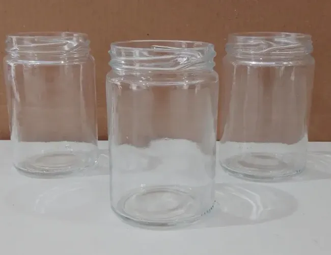  Potes de vidro Andino 320g/360ml com tampa. (Lote 414 unidades)