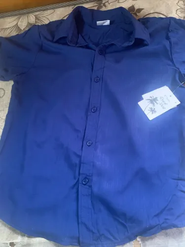 Camisa social infantil azul marinho
