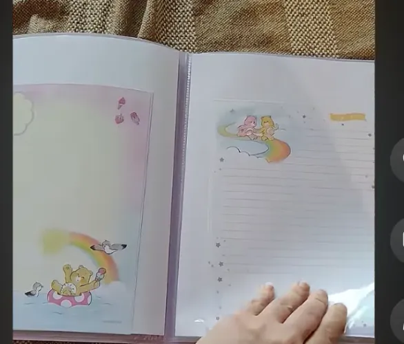 PASTA DE COLEÇÃO DE PAPEL DE CARTA - Ursinhos Carinhosos e Ursinho Pooh 