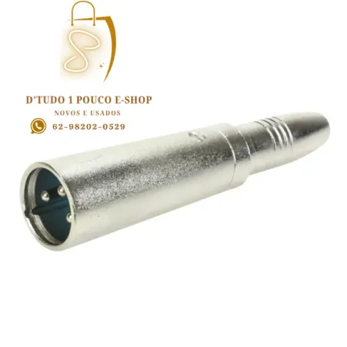 Conector adaptador de 3 pinos XLR MACHO-NOVO
