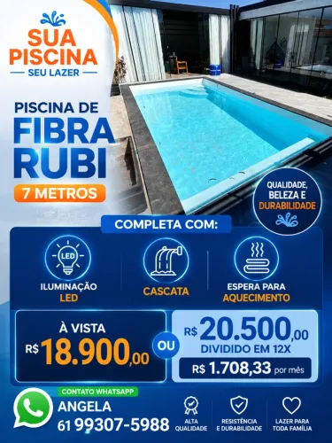Piscina de fibra 7 metros