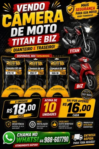 Câmera de ar Titan e Biz