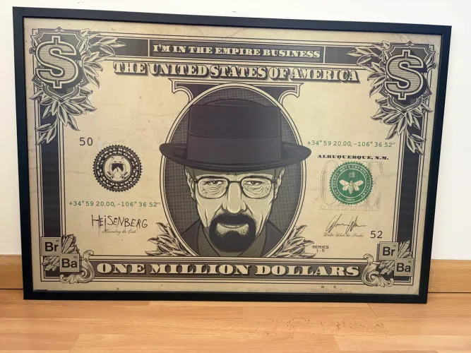 Quadro Breaking Bad 95x65cm- excelente para fãs e barbearias