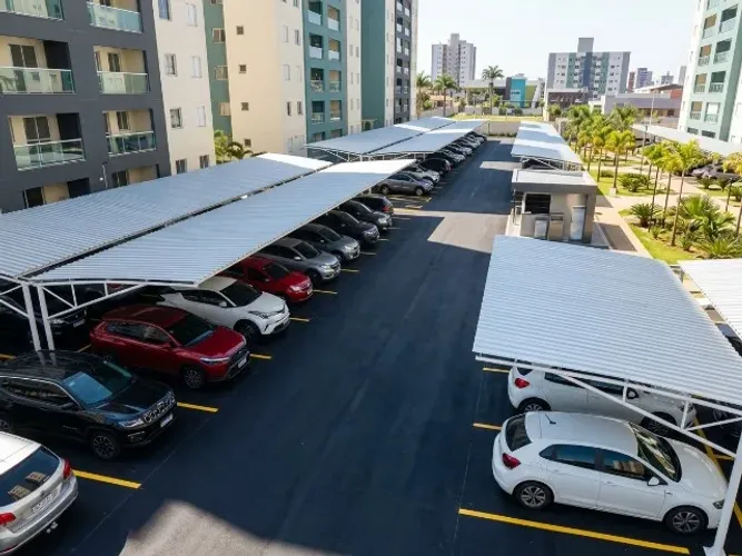 Cobertura 5,00m x 5,00m em Aluzinco (+2 vagas)