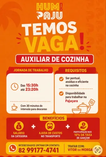 Vaga Auxiliar de cozinha