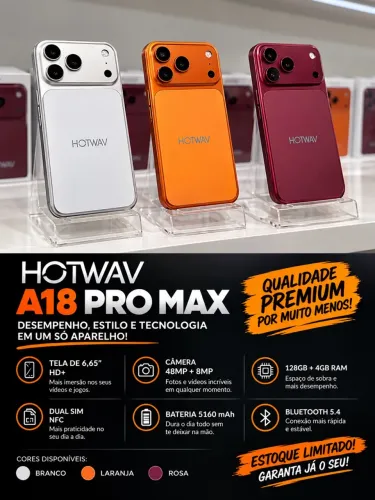 CHEGOU O LANÇAMENTO: HOTWAV A18 PRO MAX!