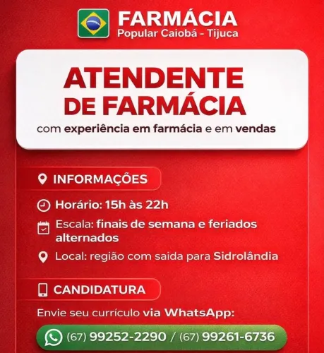 Vaga para atendente